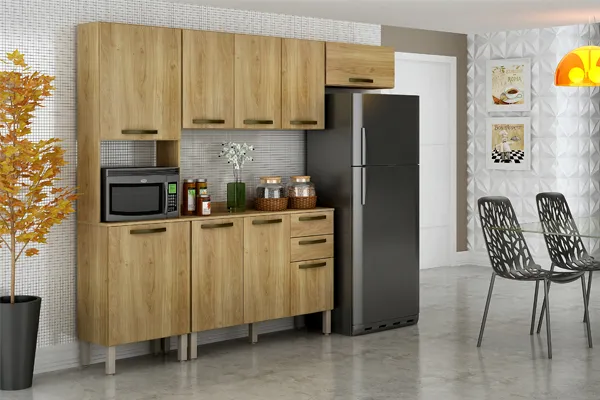 Cozinha Valencia 4Pecas Visualizacao Branco Salleto — Cozinha Valencia Carvalho