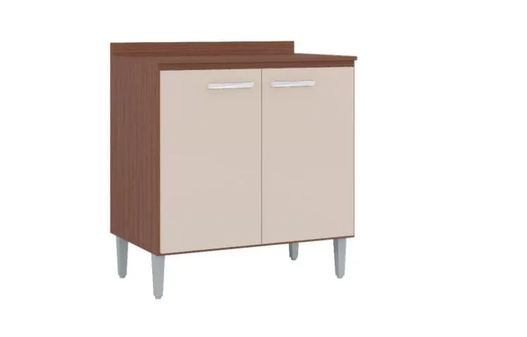Aereo Bruna 3Pts c 2Vidros 120cm Capuccino Amendoa Poquema — Balcao 2Pts 62 Capuccino/Off White