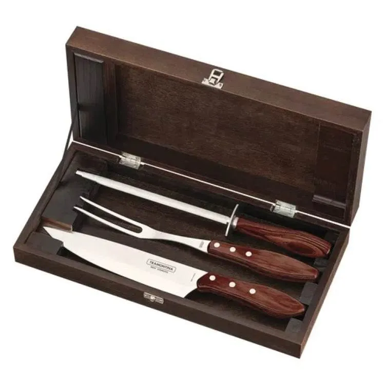 Kit Churrasco 4Pcs Polywood Tramontina — Kit Churrasco Madeira