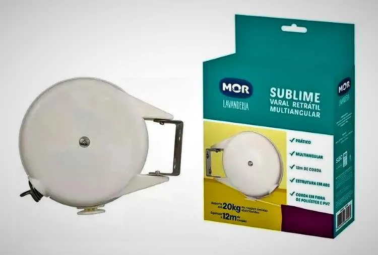 Varal Retratil Sublime Multiangular 12m Metalurgica Mor — Varal Retratil Siblime 12m