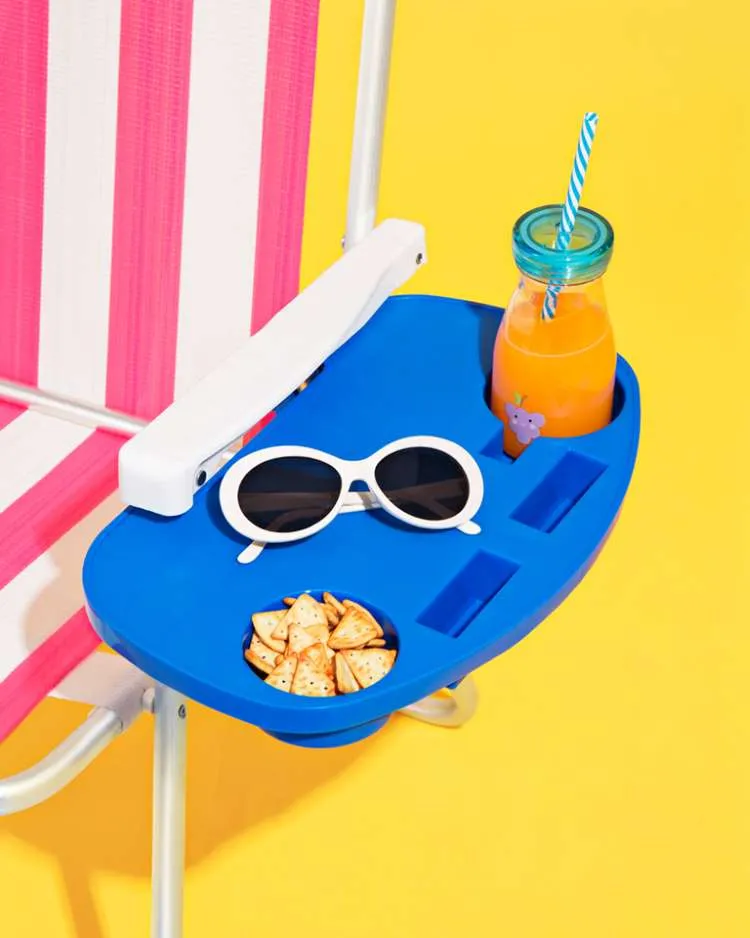 para Cadeira de Praia Azul Metalurgica Mor — Mesa Portatil