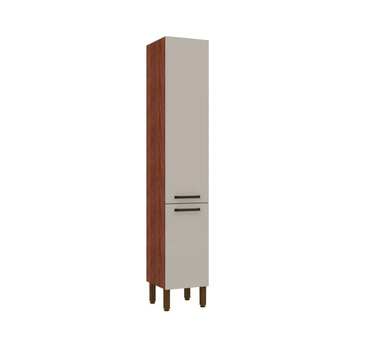 Arm Basc 1200 2P1V Ametista Nog.Ripado.Off Kits Parana — Paneleiro Simples 2P Nogueira/Off  White