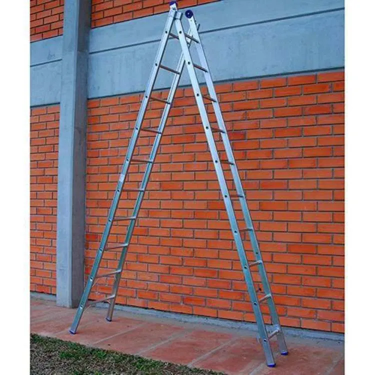 Escada Aluminio Extensivel 2x10 20 Degraus Metalurgica Mor — Escada Extensivel 2x10