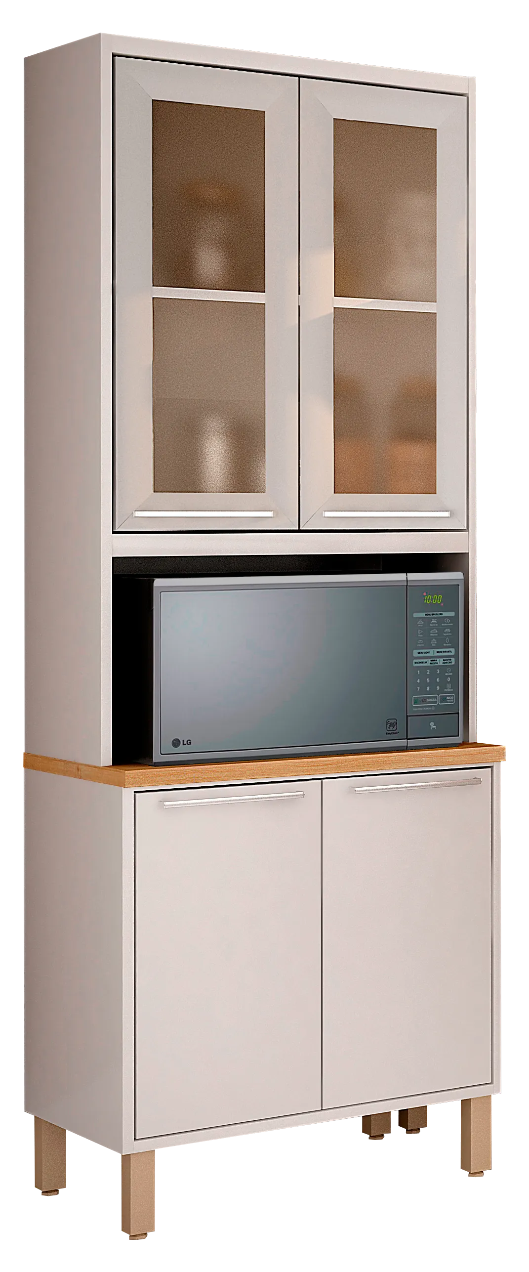Torre Quente Cozinha Paris 4P1N2Vidro Reflecta Branco Salleto — Torre Quente 4P1N2V Reflecta Branco