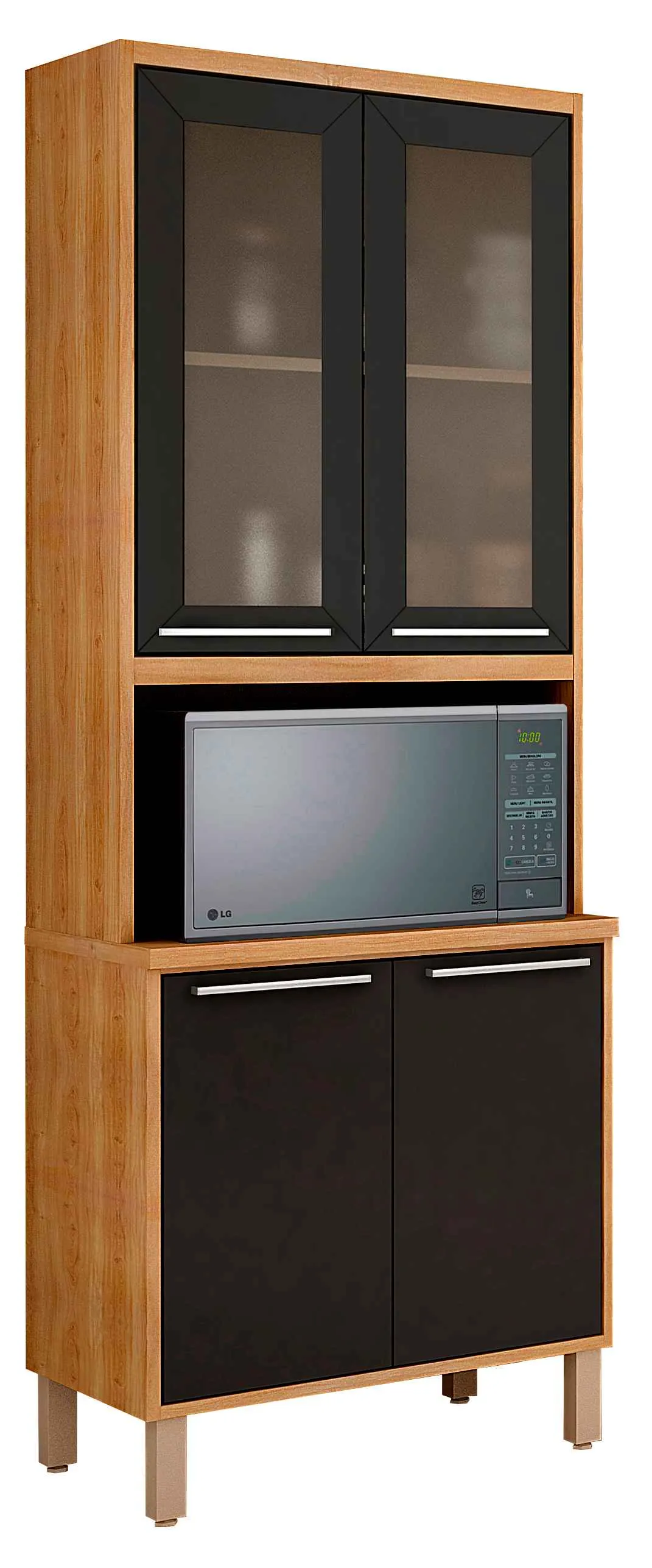 Torre Quente Cozinha Paris 4P1N2Vidro Reflecta Branco Salleto — Torre Quente 4P1N2V Reflecta Carvalho/Graf
