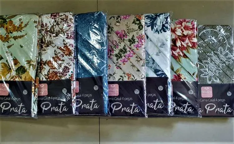 Jogo Cama Casal 4Pcs Linha Prata Sortidos Vera Lucia — Jg Cama Casal 4Pçs Sortidos