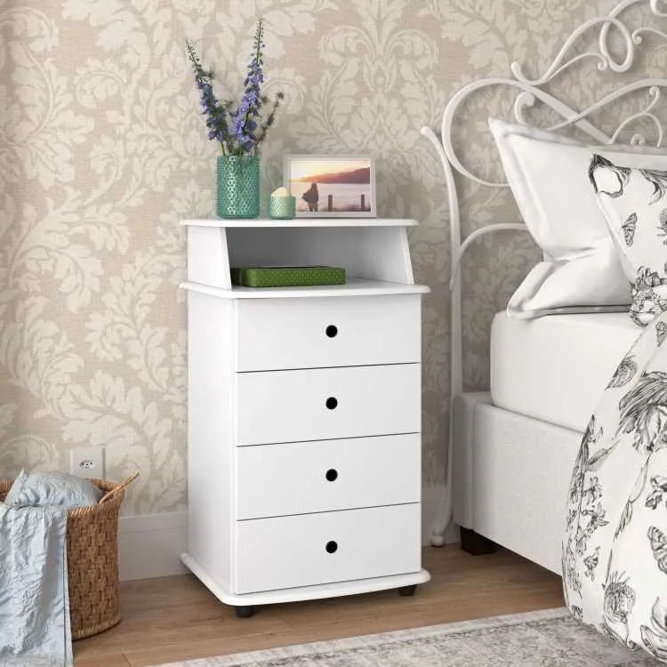 Mesa de Cabeceira Luxo 2 1N4G EJ Moveis — Branco