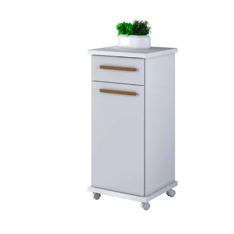 Balcao Palmas 39 1P1G Branco.Branco Arte Moveis