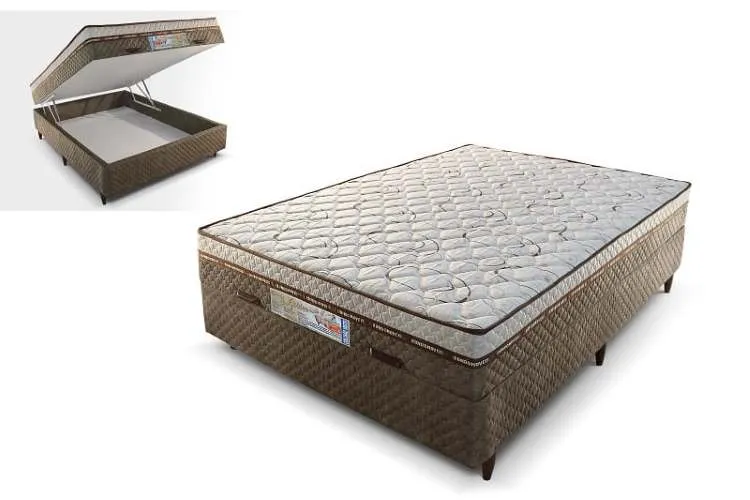 Colchobox Bau Casal Golden 138x188x50 Rondomoveis — Colchobox Baú Casal Golden
