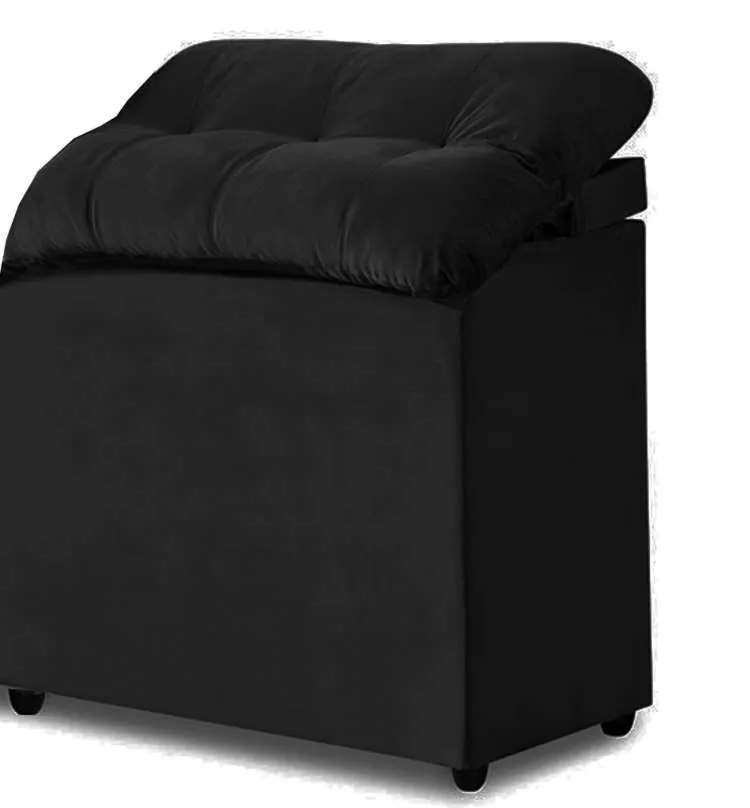 Cabec Solteiro Madri Encosto Reclinavel Corino Preto Bonan — Cabec Solteiro Corino Preto