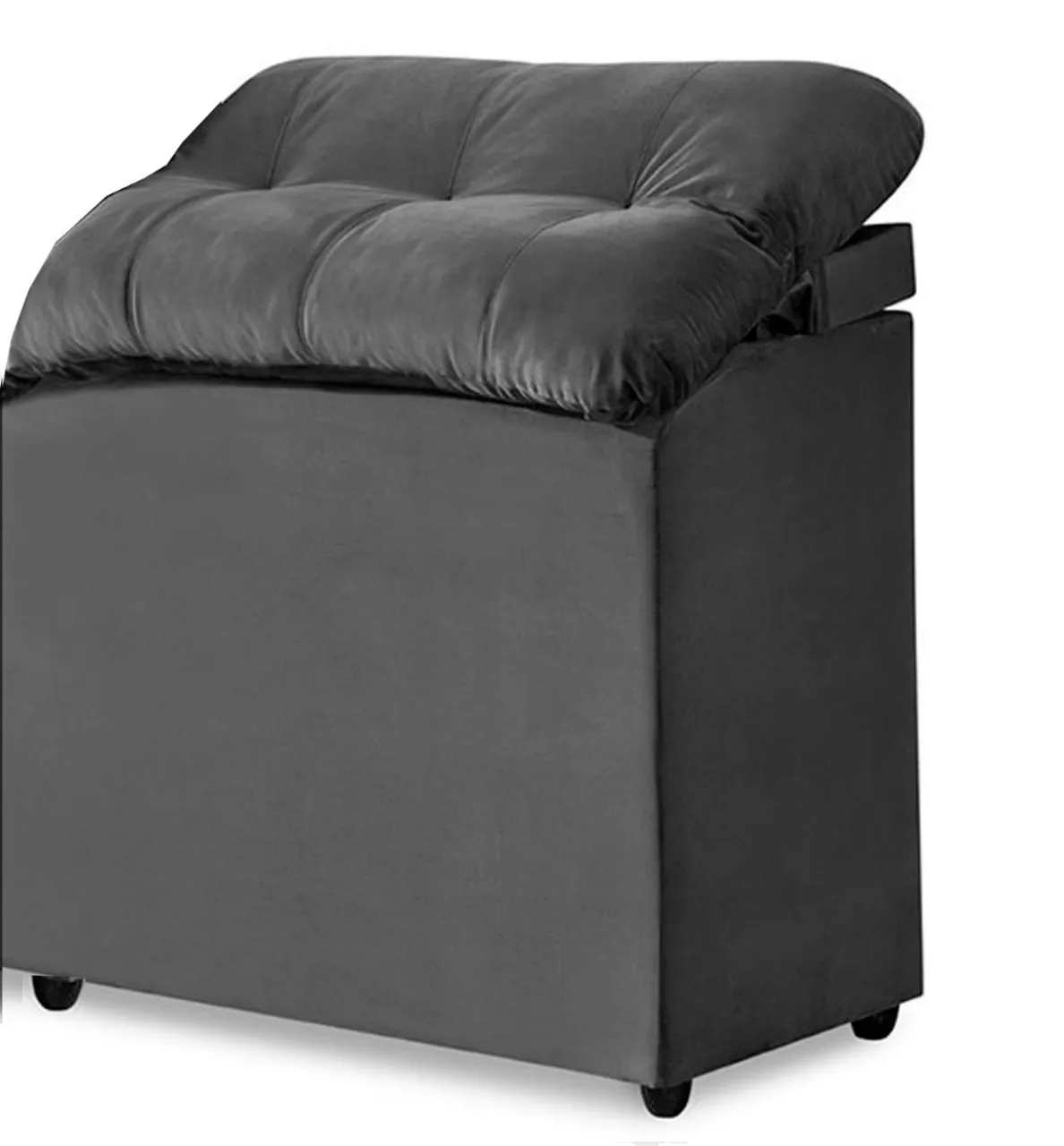 Cabec Solteiro Madri Encosto Reclinavel Corino Preto Bonan — Cabec Solteiro Suede Carvalho (Cinza)