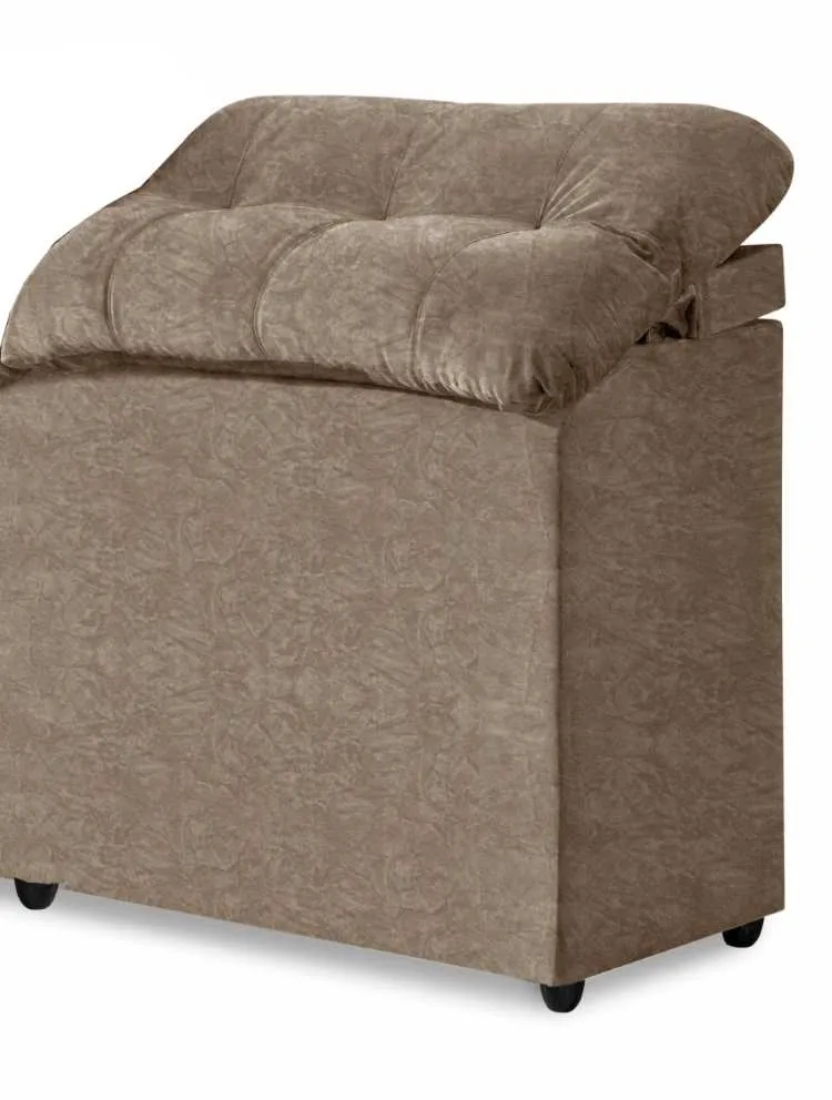 Cabec Solteiro Madri Encosto Reclinavel Corino Preto Bonan — Cabec Solteiro Suede Choco (Bege)